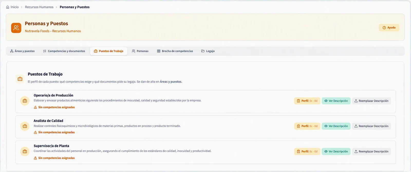 Recursos Humanos en QualityTracker365